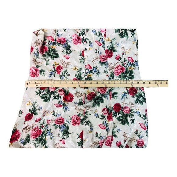 1079 vintage ivory floral satin slip dress sz xl - Picture 7 of 7